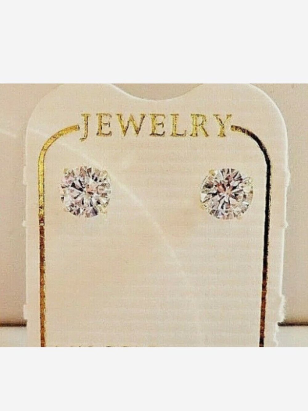 14k Solid Yellow Gold .50ct Lab Diamonds 5mm - Picture 2 of 4
